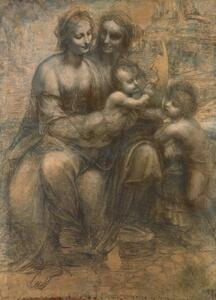 Leonardo da Vinci - Konsttryck The Virgin and Child with Saint Anne, and the Infant Saint John the Baptist, (30 x 40 cm)