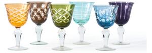 Polspotten - Cuttings Wine Glasses / set af 6 - Vinglas - Multi-colored - Ø10 x H17 cm