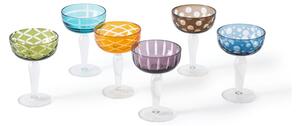 Polspotten - Cuttings Coupe Glasses / set af 6 - Champagneglas - Multi-colored - Ø5,5 x H24 cm