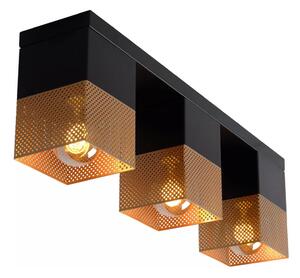 Lucide 21123/03/02 - Taklampa RENATE 3xE27/40W/230V guld/svart