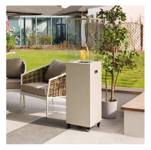Planika Faro GAS - Utomhus gas eldstad 142x36 cm 8kW vit + skyddande hölje