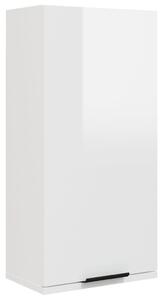 Badrumsskåp väggmonterat vit högglans 32x20x67 cm