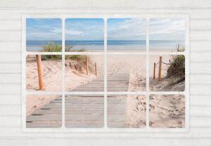 Fototapet - Window & beach - Standard 400x280