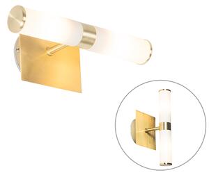 Modern vägglampa guld IP44 2-ljus - Badkar