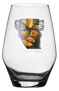 Golden Butterfly Kristall Vattenglas 12 cm - Transparent