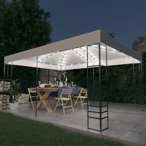 Paviljong med ljusslinga LED 4x3x2,7 m vit