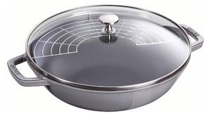 Staub Specialities 30 cm, Wok med glaslock, Grafitgrå