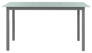 Trädgårdsbord ljusgrå150x90x74 cm aluminium och glas