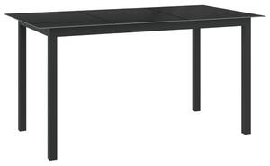 Trädgårdsbord svart 150x90x74 cm aluminium och glas
