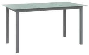 Trädgårdsbord ljusgrå150x90x74 cm aluminium och glas