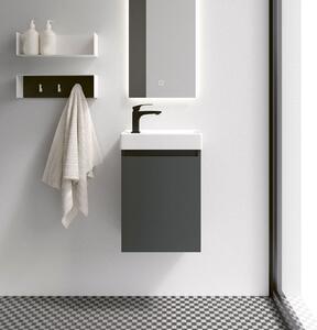 Tvättställsskåp Milli Graphite 40 cm Vänster med Handfat Vit Blank