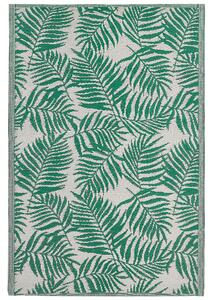 Utomhusmatta 120 x 180 cm av Syntetiskt Material i Smaragdgrön Färg med Palmbladmönster i Modern Stil till Balkong Beliani
