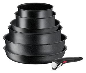 Tefal - Sätt med matlagningsutrustning 7 delar INGENIO BLACK STONE