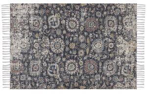 Matta Flerfärgad polyester och bomull 140 x 200 cm Orientalisk med tofsar Vardagsrum Sovrum Beliani
