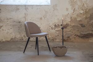 VELVET Stol med dekorsöm - Beige/Svart
