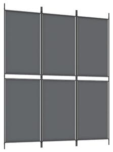 Rumsavdelare 3 paneler antracit 150x180 cm tyg