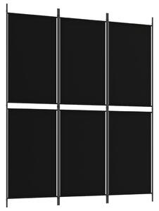 Rumsavdelare 3 paneler svart 150x180 cm tyg