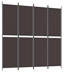 Rumsavdelare 4 paneler brun 200x200 cm tyg