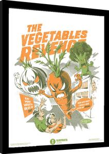 Inramad poster Ilustrata - Eat Your Vegetables