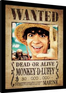 Inramad poster One Piece Live Action - Luffy Wanted Poster