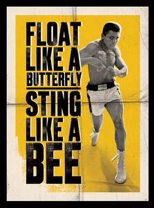 Canvastavla Muhammad Ali - Float Like a Butterfly, (60 x 80 cm)