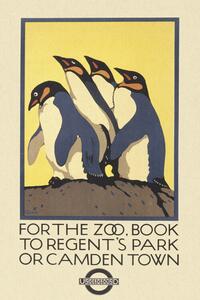 Bildreproduktion Vintage London Zoo Poster (Featuring Penguins)