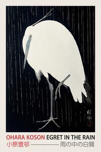 Bildreproduktion Egret in the Rain (Japanese Woodblock Japandi print) - Ohara Koson, (26.7 x 40 cm)