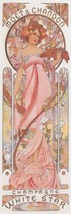 Bildreproduktion Moët & Chandon White Star Champagne (Beautiful Art Nouveau Lady, Advertisement) - Alfons / Alphonse Mucha