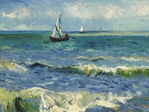 Bildreproduktion The sea at Saintes-Maries-de-la-Mer (Vintage Seascape with Boats) - Vincent van Gogh