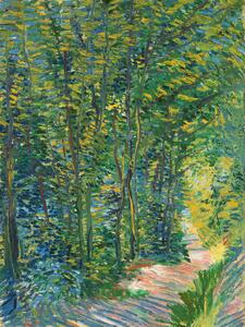 Bildreproduktion A path in the woods (Vintage Landscape) - Vincent van Gogh, (30 x 40 cm)