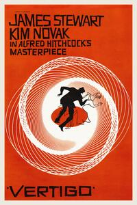 Bildreproduktion Vertigo, Alfred Hitchcock (Vintage Cinema / Retro Movie Theatre Poster / Iconic Film Advert)