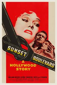 Bildreproduktion Sunset Boulevard (Vintage Cinema / Retro Movie Theatre Poster / Iconic Film Advert)