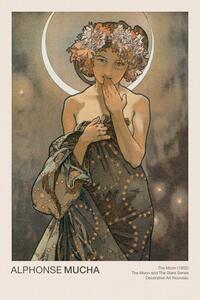 Bildreproduktion The Moon (Celestial Art Nouveau / Beautiful Female Portrait) - Alphonse / Alfons Mucha