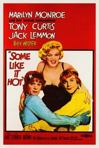 Bildreproduktion Some Like it Hot, Ft. Marilyn Monroe (Vintage Cinema / Retro Movie Theatre Poster / Iconic Film Advert)