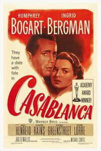 Bildreproduktion Casablanca (Vintage Cinema / Retro Theatre Poster), (26.7 x 40 cm)