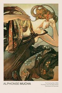Bildreproduktion The Evening Star (Celestial Art Nouveau / Beautiful Female Portrait) - Alphonse / Alfons Mucha
