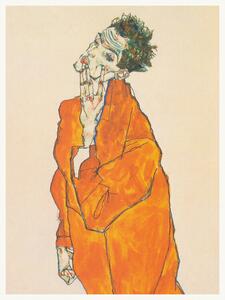 Bildreproduktion Man in an Orange Jacket (Male Self Portrait) - Egon Schiele, (30 x 40 cm)