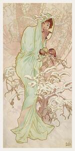 Bildreproduktion The Seasons: Winter (Art Nouveau Portrait) - Alphonse Mucha