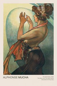 Bildreproduktion The North Star (Celestial Art Nouveau / Beautiful Female Portrait) - Alphonse / Alfons Mucha