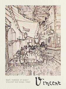 Bildreproduktion Café Terrace at Night Sketch - Vincent van Gogh