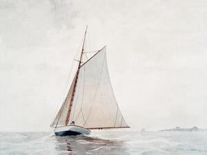 Bildreproduktion Sailing off Gloucester (Boat on the Ocean) - Winslow Homer, (40 x 30 cm)