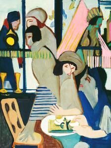 Bildreproduktion The Café, Talking over Coffee (Vintage Portrait / Friends) - Ernst Ludwig Kirchner