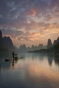 Fotografi Li River Sunrise, Yan Zhang