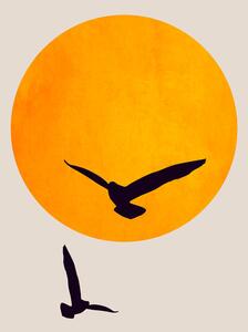 Illustration Birds In The Sky, Kubistika