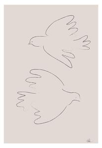 Illustration Two Doves, Studio Collection, (26.7 x 40 cm)