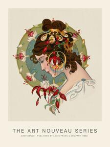 Illustration Confidence (Beautiful Gypsy Woman / Golden) - Alphonse Mucha