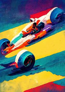 Illustration Formula 1 yellow purple, Justyna Jaszke