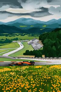 Illustration Racetrack of Austria, Goed Blauw