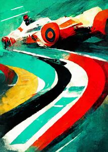Illustration Formula 1 green red, Justyna Jaszke