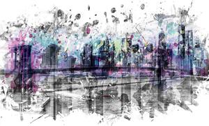 Illustration Modern Art NEW YORK CITY Skyline Splashes, Melanie Viola